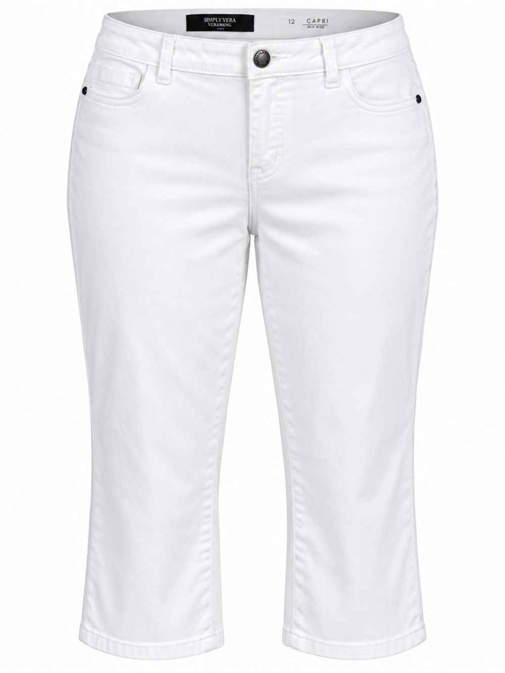 Simply Vera Vera Wang White Capri Crop Jeans